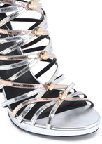 Thumbnail for your product : Roger Vivier Studded Metallic Leather Sandals