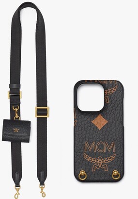 [MCM]★iPhone 15 Pro Max Case+ AirPods Pro Charm MCM iPhone 15 Pro Case w/ AirPods Pro Charm in Maxi Visetos