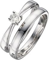 Thumbnail for your product : Silver with 20 point Diamond Bridal Set