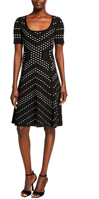 Milly Pointelle Jacquard Flare Dress