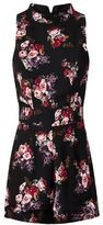 Thumbnail for your product : Fashion Union Black Floral Print High Neck Playsuit