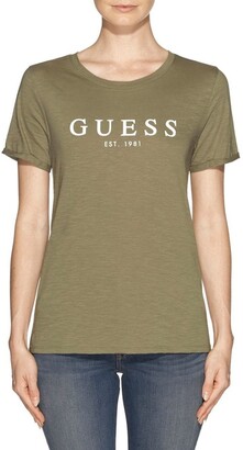 GUESS 1981 Short Sleeve Rolled Cuff Tee Green