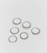 Thumbnail for your product : DesignB London Patterned Band Rings In 6 Pack
