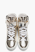 Thumbnail for your product : Pierre Hardy Metallic Silver Patent Leather 112 Sneakers