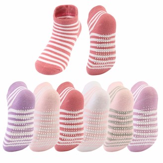 Light pink with red color Non-slip babies and children Socks for crawling WERI SPEZIALS