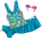 Thumbnail for your product : Zeroxposur floral 3-pc. tankini swimsuit set - girls 4-6x