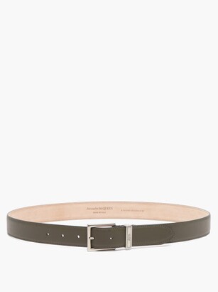 Alexander McQueen Identity Leather Belt - Khaki