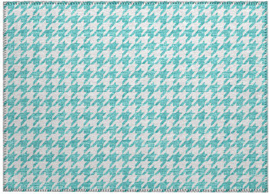 Loreen Houndstooth Machine Woven Polyester Indoor / Outdoor Area Rug