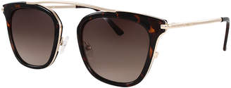 GUESS Women's Sunglasses Brown - Brown Tortoise & Goldtone Arch-Accent Square Sunglasses - Women