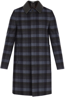 Valentino Detachable-collar checked wool coat