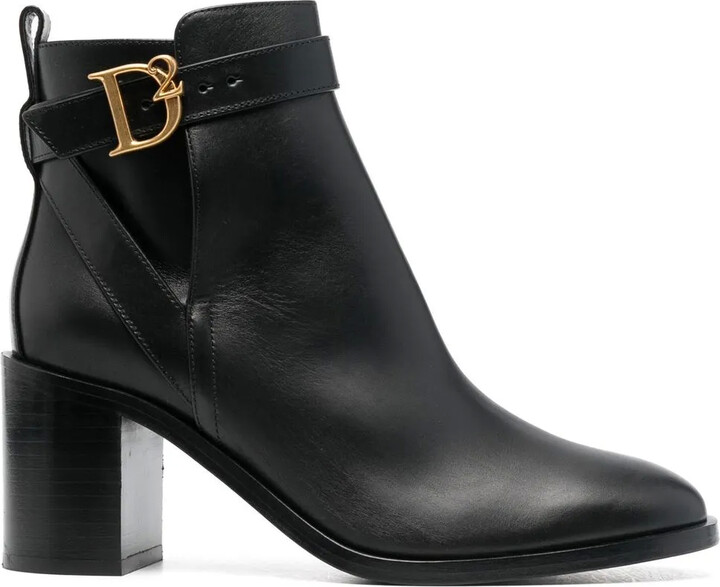 DSQUARED2 Logo-Buckle High-Heel Boots