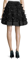 Thumbnail for your product : RED Valentino Zigzag Ribbon-Detailed Lace Circle Skirt, Black