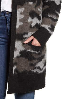 Lucky Brand Camo Open Front Long Cardigan