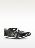 Thumbnail for your product : McQ Runner Black Embossed Leather Sneaker