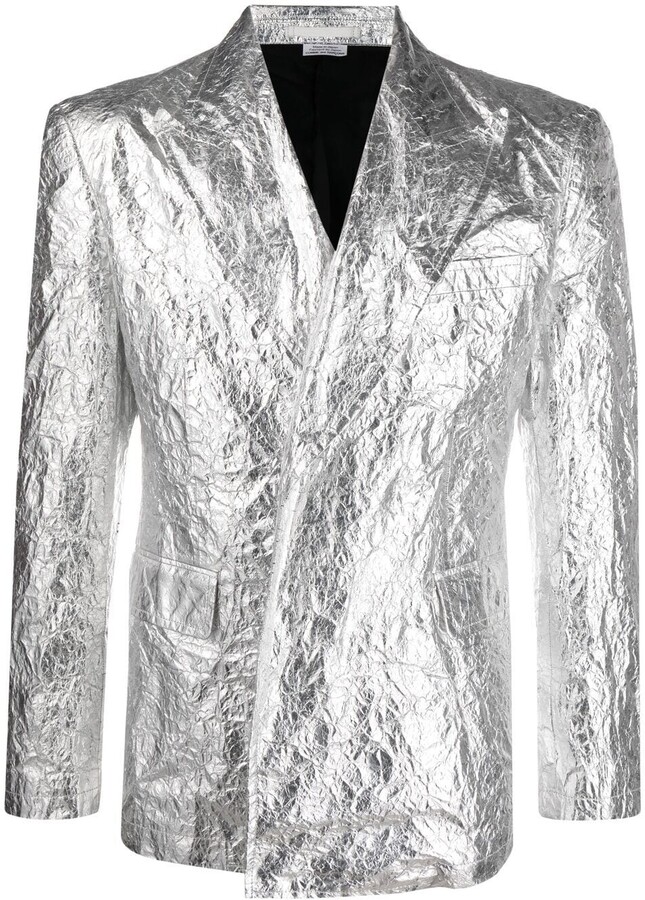 shiny silver jacket
