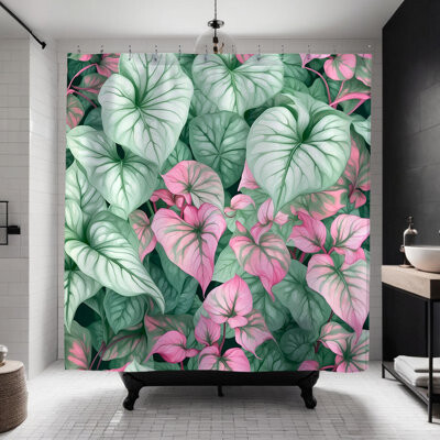 ULLI HOME Liberty Tropical Leafs Shower Curtain