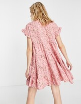 Thumbnail for your product : Vila mini smock dress in ditsy pink print