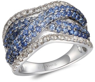 LeVian 14K 2.23 Ct. Tw. Diamond & Sapphire Half-Eternity Ring