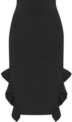 Opening Ceremony Ruffle-Trimmed Stretch-Knit Skirt