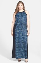 Thumbnail for your product : Sejour Print Jersey Max Dress (Plus Size)
