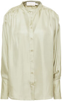 Thumbnail for your product : REMAIN Birger Christensen Gathered Silk-satin Twill Shirt