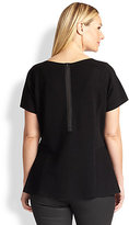 Thumbnail for your product : Eileen Fisher Eileen Fisher, Sizes 14-24 Silk/Cotton Peplum Top