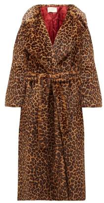 Sara Battaglia Leopard-print Faux-fur Wrap Coat - Womens - Leopard