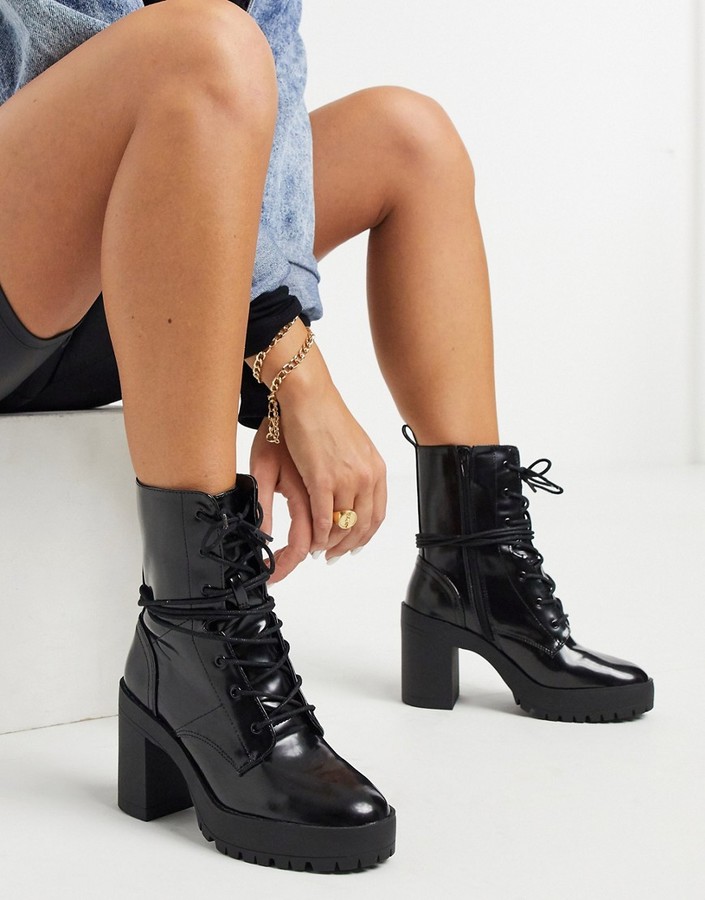 london rebel chunky platform shoes in black croc