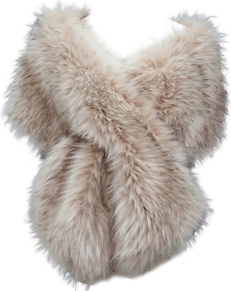 Watchify Blush Nude faux fur bridal wrap Wedding Fur shrug Bridal Faux Fur Stole Fur Shawl Cape (Blush)