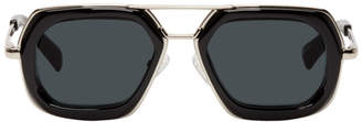 Dries Van Noten Black and Silver Linda Farrow Edition 173 C1 Sunglasses