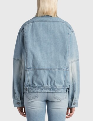 【OPEN YY】WASHED JACKET (2COLORS) Open YY Washed Denim Bomber Jacket - ShopStyle
