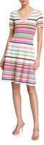 Thumbnail for your product : Milly Micro Stripe Fit-and-Flare Dress