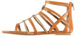 Thumbnail for your product : Armani Jeans Leather Cut Out Sandals