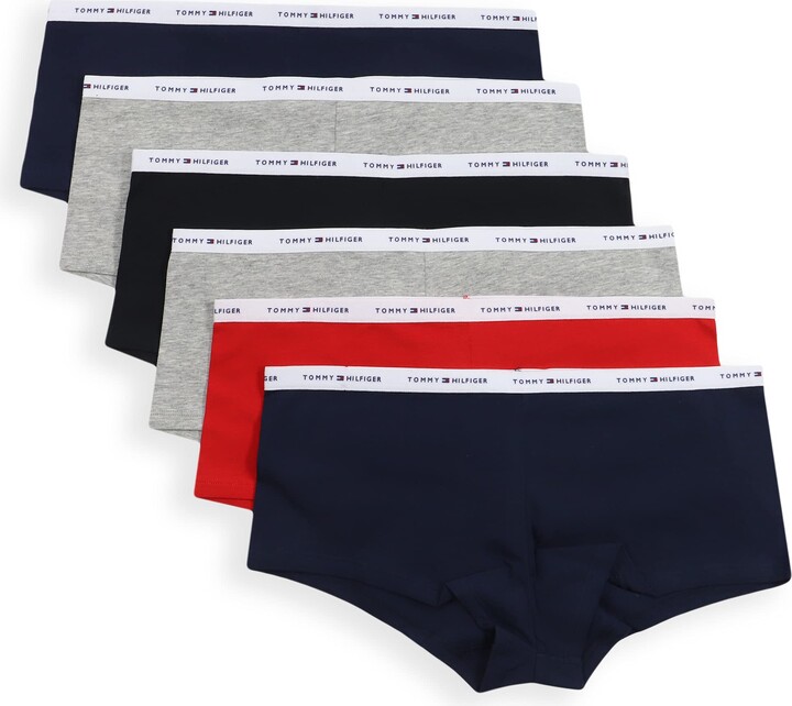 Tommy Hilfiger womens Underwear Basics Cotton Boyshort Panties 6 Pack Boy  Short Panties - ShopStyle