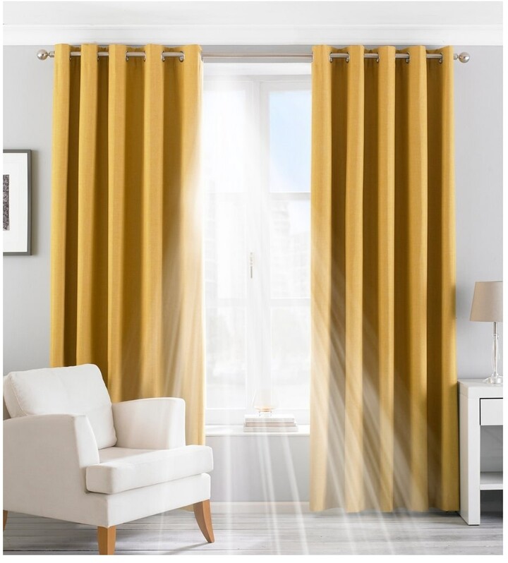 Blue Eyelet Curtains 90 X 54