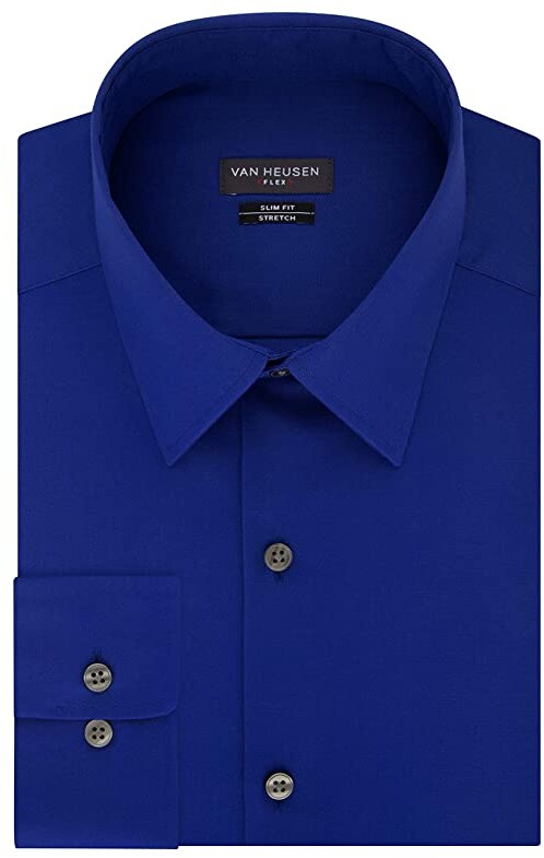 Van Heusen Mens Dress Shirt Regular Fit Pinpoint Solid 