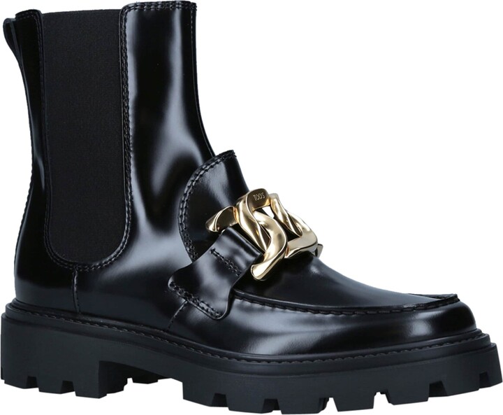 Tod's Leather Gomma Pesante Boots