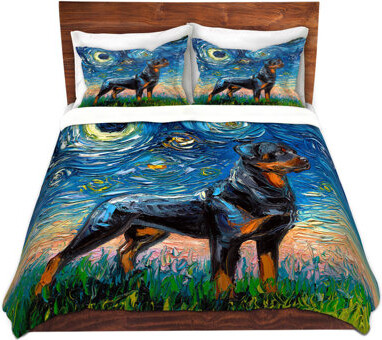 DiaNoche Designs DiaNoche Duvet Covers Sets Microfiber by Aja Ann - Rottweiller 1
