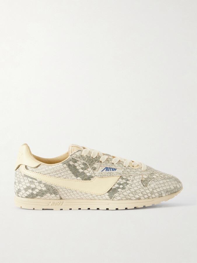AUTRY Windspin Snake-effect Suede Sneakers - Animal Print