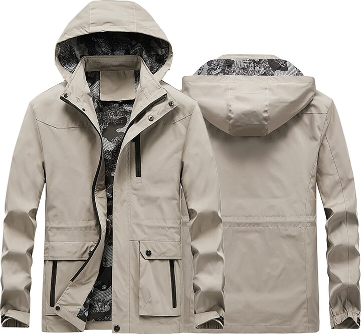 Meggsnle Jackets Men's Windproof Waterproof Functional Jacket Sherpa Jacket  Transition Long Sleeve Plus Size Winter Jacket Outdoor Jacket Lightweight  Windbreaker Softshell Jacket - ShopStyle