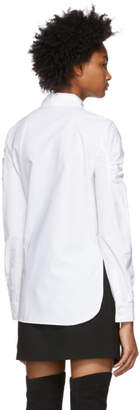 Tibi White Shirred Shoulder Shirt