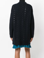 Thumbnail for your product : Twin-Set leather embellished midi cardigan