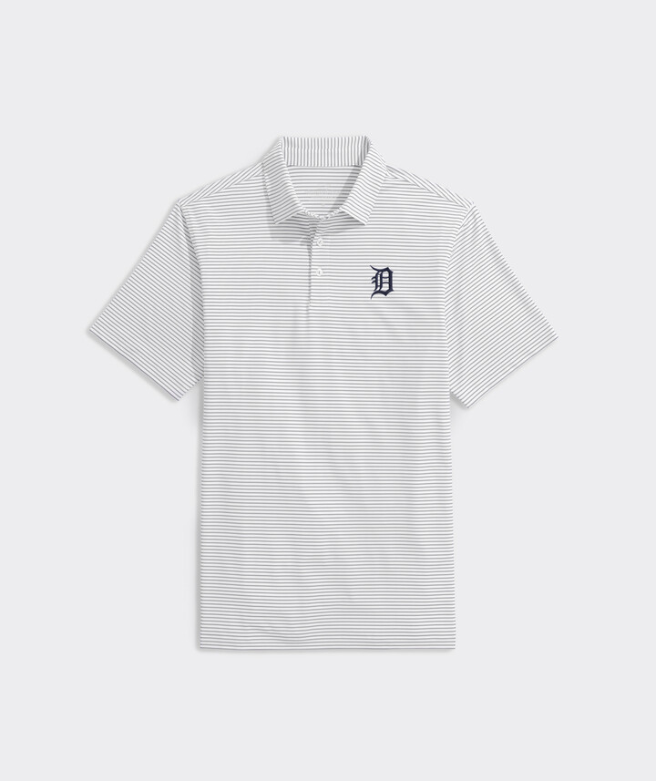 Vineyard Vines Detroit Tigers Bradley Stripe Sankaty Polo