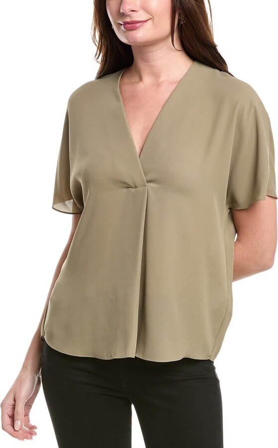 Crepe V-Neck Blouse