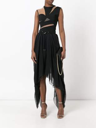 Balmain asymmetric sheer skirt