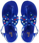 Thumbnail for your product : Love Moschino Heart Bow Blue Jelly Flat Sandals