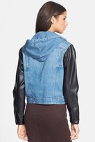 Thumbnail for your product : Blank NYC Mixed Media Denim Jacket (Juniors)