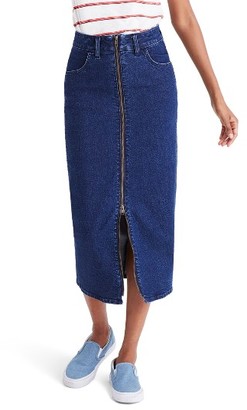 Madewell Women's Zip Front Denim Midi Skirt
