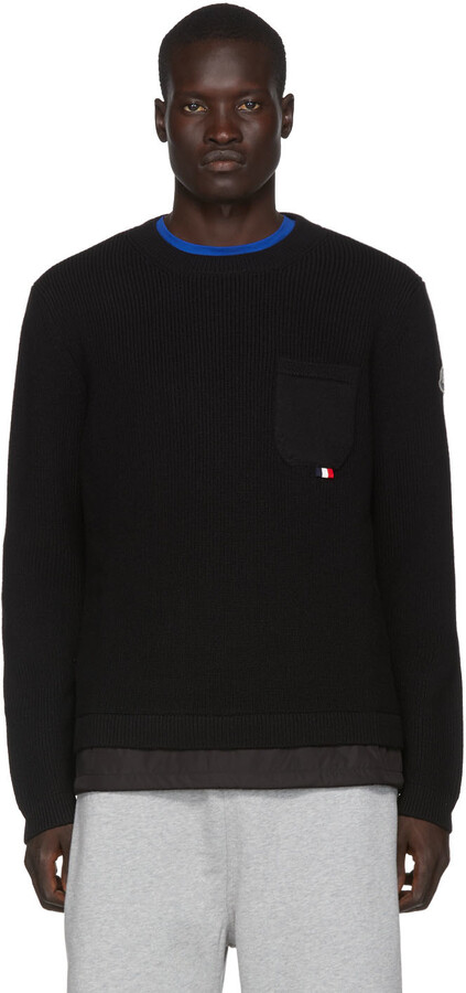 Moncler Black Maglione Tricot Girocollo Sweater - ShopStyle