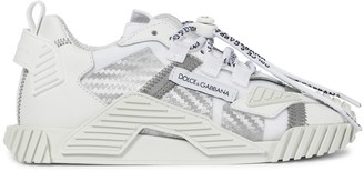 Dolce & Gabbana Children NS1 leather-trimmed mesh sneakers
